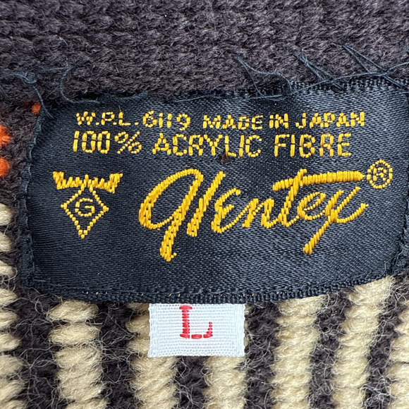 Vintage Glentex Knit Vest Size‎ L Made in Japan Boho Stripe Fringe Western Style - Picture 8 of 10